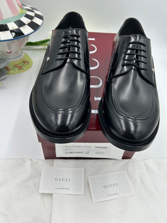 ***************Men’s Gucci Jasper Leather Derby Shoes.  Size 9.5/fits 10 US. main image 8
